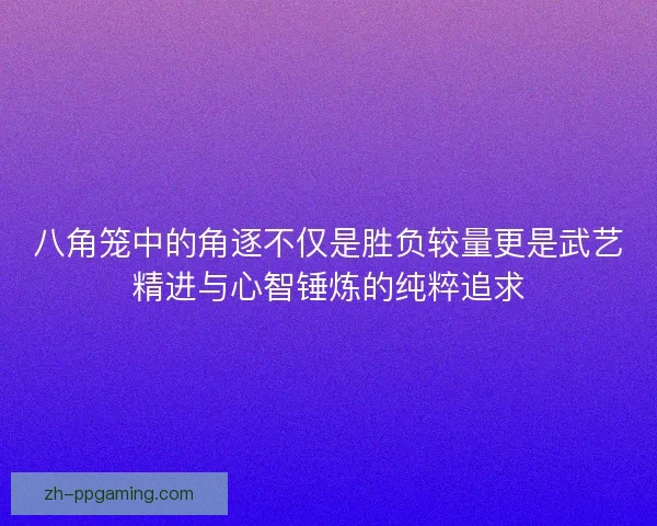 八角笼中的角逐不仅是胜负较量更是武艺精进与心智锤炼的纯粹追求 八角笼中的角逐不仅是胜负较量更是武艺精进与心智锤炼的纯粹追求