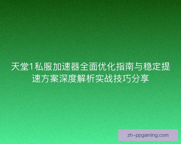 天堂1私服加速器全面优化指南与稳定提速方案深度解析实战技巧分享