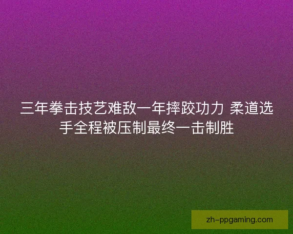 三年拳击技艺难敌一年摔跤功力 柔道选手全程被压制最终一击制胜 三年拳击技艺难敌一年摔跤功力 柔道选手全程被压制最终一击制胜